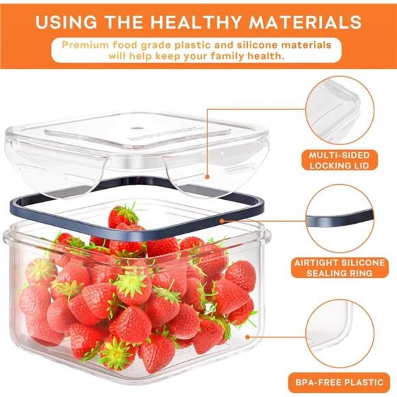 40 PCS Food Storage Containers with Lids Airtight (20 Containers & 20 Lids) - Picture 2 of 7